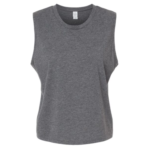 Women's Cotton Jersey CVC Go-To Crop Muscle Tank Thumbnail