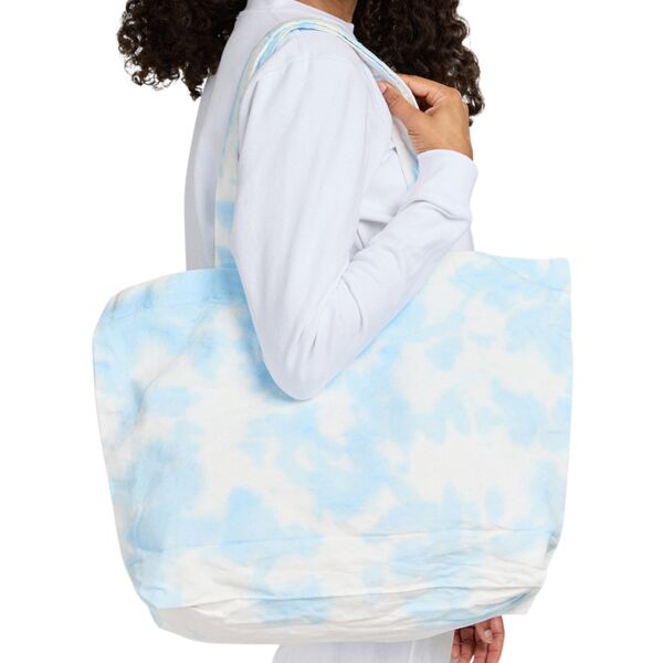 USA Made Cloud Tie-Dye Large Canvas Shopper Tote Bag Thumbnail