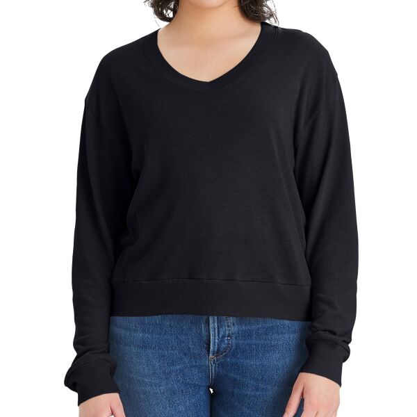 Women's Vintage Jersey Slouchy V-Neck Pullover Thumbnail